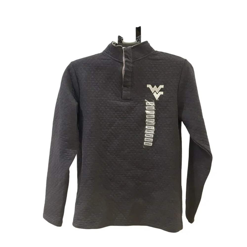 NWT Champion WVU Quilted 1/4 Zip Charcoal Jacket Men's size S